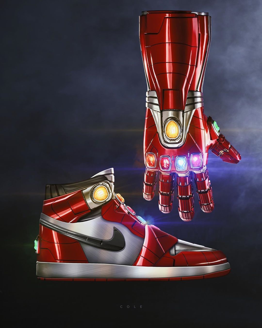 Designový návrh Iron Man sneakers