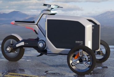 vizualizace městské elektrické tříkolky Rhaetus
